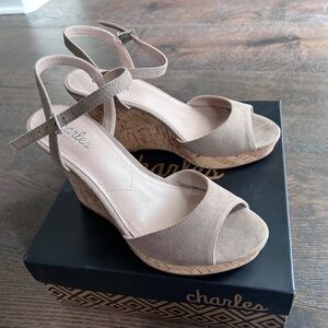 Charles David Lambert Cork Platform Wedge in Nude Size 7.5 M